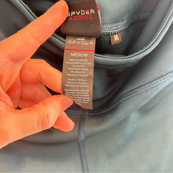 Spyder Active Tech Core Fleece Lined Leggings Womens Size Medium Green High Rise - Picture 6 of 8